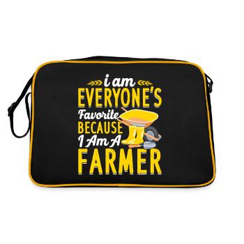 Farmer Tractor Farming Quota for Farmers - Retro Bag - black/gold - Back