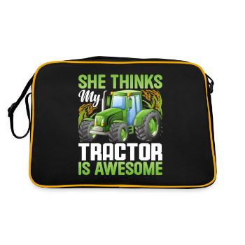 Farmer Tractor Farming Quota for Farmers - Retro Bag - black/gold - Back