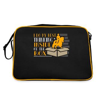 Dressage I Do My Best Thinking Horse Riding Equine - Retro Bag - black/gold - Back