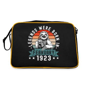 Legends Were Born In February 1923 Sloth Sloth - Retro Bag - black/gold - Back