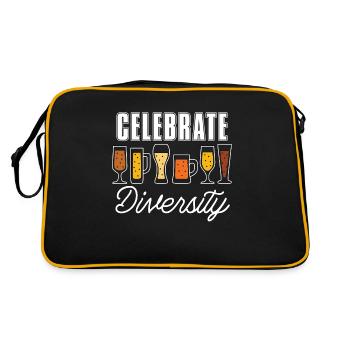 Beer Brewing Celebrate Diversity Hops Beer Brewer - Retro Tasche - Schwarz/Gold - Hinten