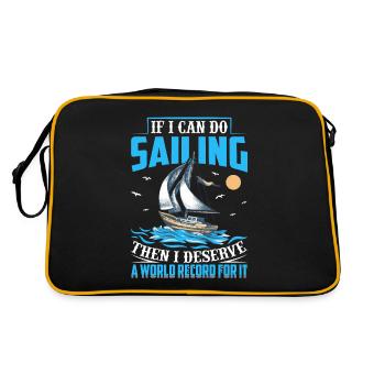 Voile de yacht qui dit drôle de voilier - Sac Retro - noir/or - Dos