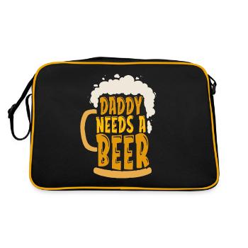 Beer Brewing Daddy Needs A Home Brewer Beer Brewer - Retro Tasche - Schwarz/Gold - Hinten
