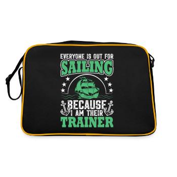 Yacht sail that says funny sailboat - Retro Bag - black/gold - Back