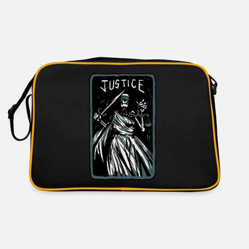 Justice Skeleton Skull Tarot Card Retro Tasche