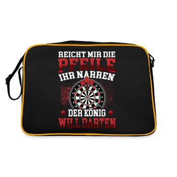 Reicht die Pfeile Darts spielen Dartspieler 180 - Retro Tasche - Schwarz/Gold - Hinten