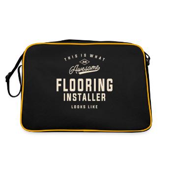 Flooring Installer Job Title Profession - Retro Bag - black/gold - Back