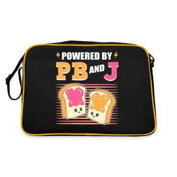 Powered By PB And J Peanut Butter and Jelly - Retro Tasche - Schwarz/Gold - Hinten