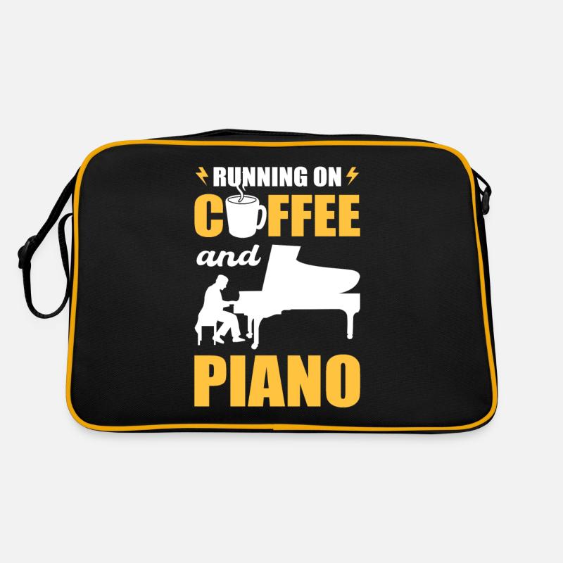 Running On Coffee et Piano Keyboard Pianist Sac Retro
