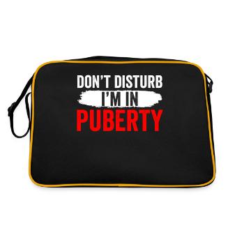 Bitte Nicht Stören: Ich Bin In Der Pubertät - Retro Tasche - Schwarz/Gold - Hinten