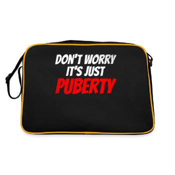 Keine Sorge Das Ist Nur Die Pubertät Erwachsen - Retro Tasche - Schwarz/Gold - Hinten