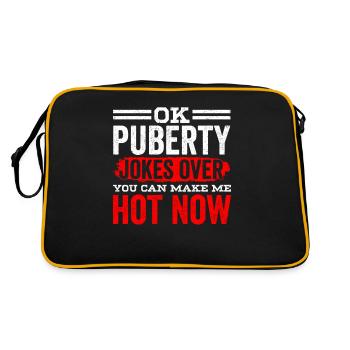 Ok Pubertät Du Kannst Mich Jetzt Heiß Machen - Retro Tasche - Schwarz/Gold - Hinten
