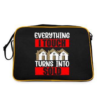 Alles Was Ich Anfasse Wird Verkauft Makler Häuser - Retro Tasche - Schwarz/Gold - Hinten