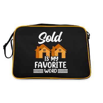 Verkauft Ist Mein Liebstes Wort Immobilienmakler - Retro Tasche - Schwarz/Gold - Hinten