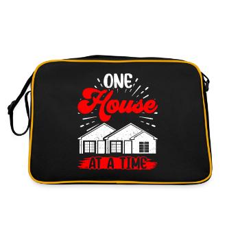 Ein Haus Nach Dem Anderen Häuser Immobilienmakler - Retro Tasche - Schwarz/Gold - Hinten