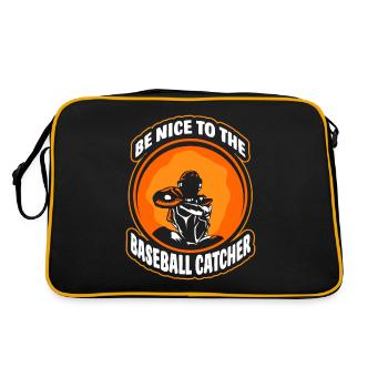 Be Nice to Baseball Catcher Player Catcher Hobby - Retro Bag - black/gold - Back