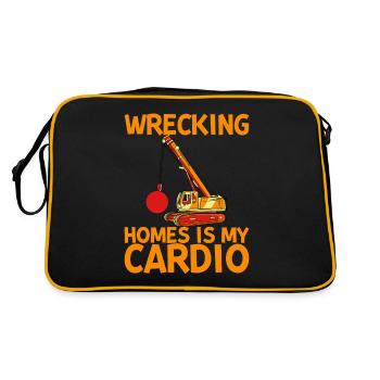 Wrecking Homes Is My Cardio 2 - Retro Bag - black/gold - Back