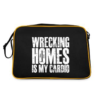 Wrecking Homes Is My Cardio 3 - Retro Bag - black/gold - Back