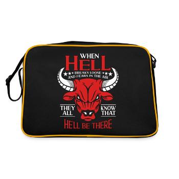 Bullfighting When Hell Breaks Loose Rodeo Clown - Retro Tasche - Schwarz/Gold - Hinten