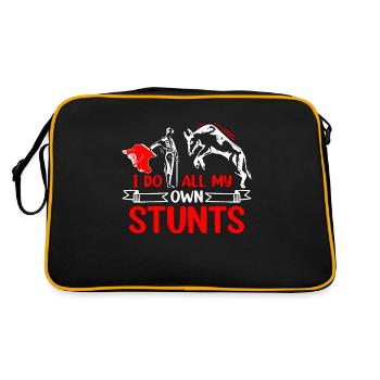 Bullfighting I Do All My Own Stunts Rodeo Bullring - Retro Tasche - Schwarz/Gold - Hinten