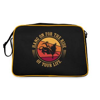 Bull Riding Hang On For The Ride Cowboy Bull Rider - Sac Retro - noir/or - Dos