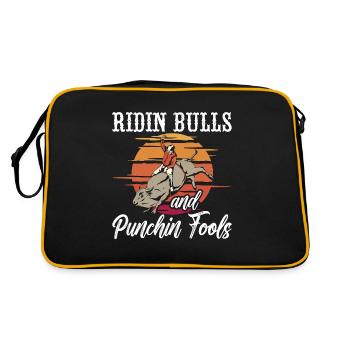 Bull Riding Ridin Bulls et Retro Rodeo Bull Rider - Sac Retro - noir/or - Dos