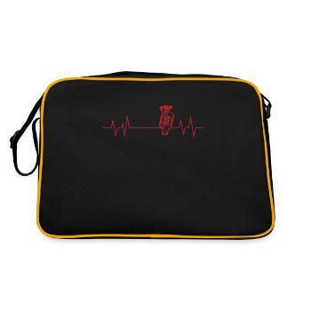 Heartbeat Line Microphone Pop Music Singers Stars - Retro Bag - black/gold - Back