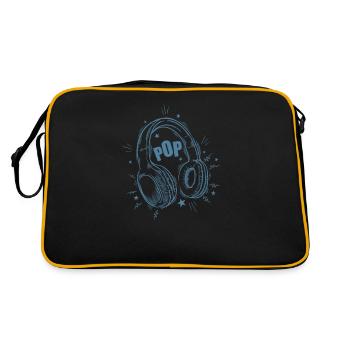 Music Headphones Pop Music Singers Stars - Retro Bag - black/gold - Back