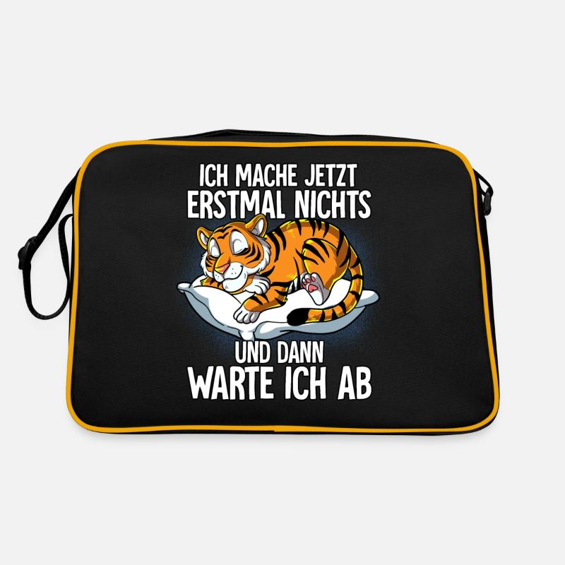 Langschläfer Tiger Müde Schlaf Retro Tasche