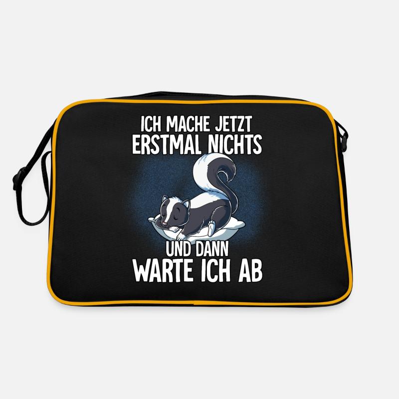 Langschläfer Stinktier Müde Schlaf Retro Tasche