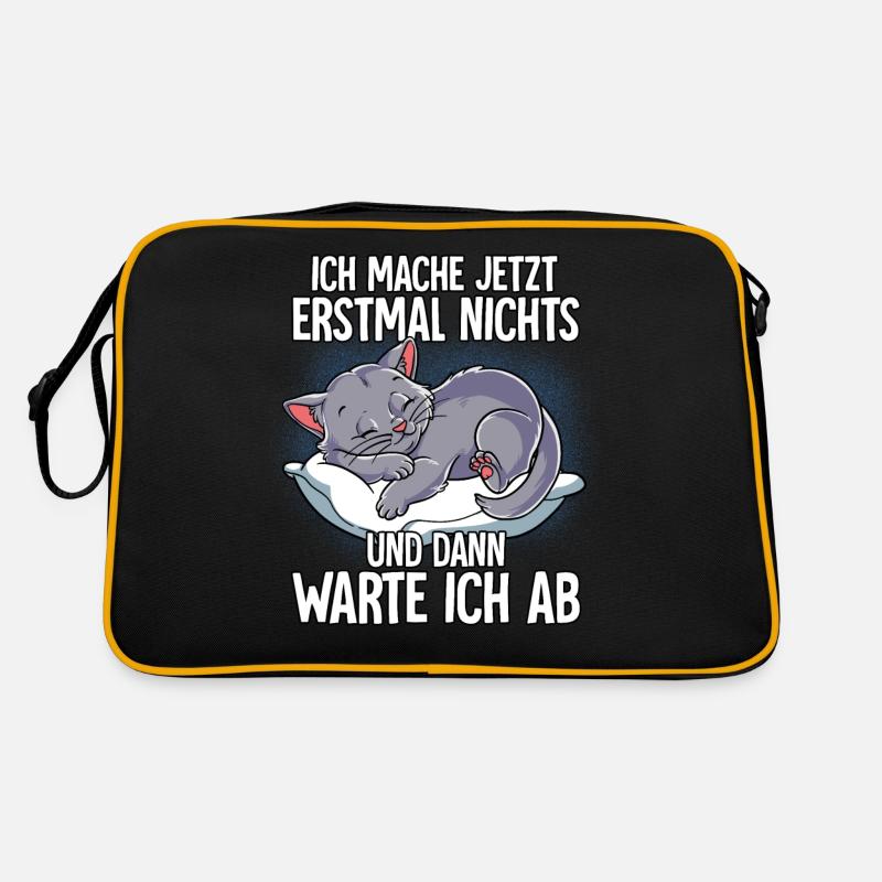 Langschläfer Katze Müde Schlaf Retro Tasche