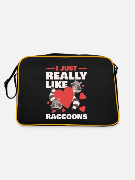 J’aime les ratons laveurs pour tous les fans de ratons laveurs - Sac Retro - noir/or - Dos