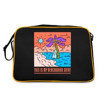 Das Ist Mein Strand Shirt Strandurlaub Beach - Retro Tasche - Schwarz/Gold - Hinten