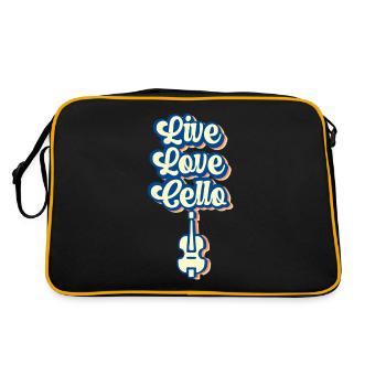 Life Love Cello Cello Cello Musicien Violoncelliste - Sac Retro - noir/or - Dos
