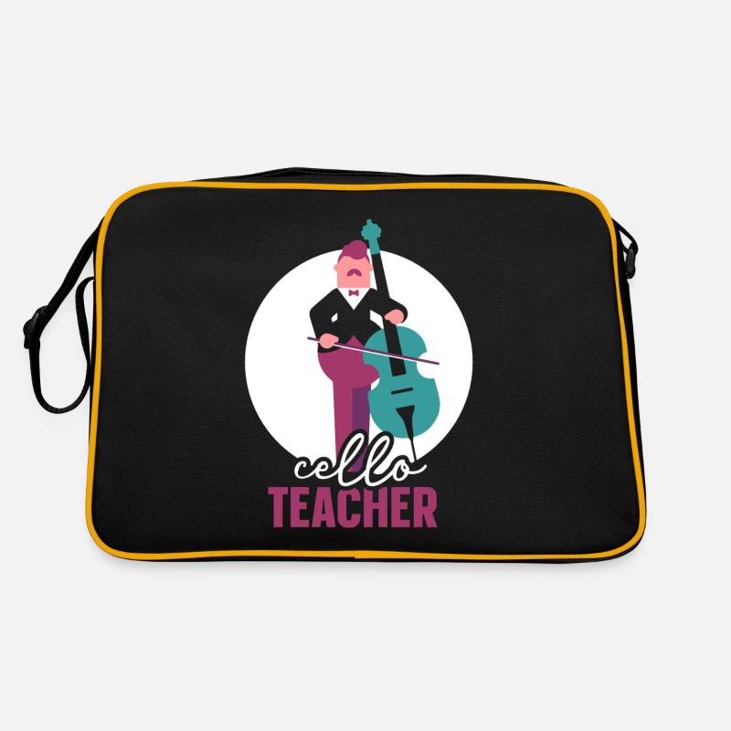 Cello Lehrer Cellolehrer Musiker Cellist Cellos Retro Tasche