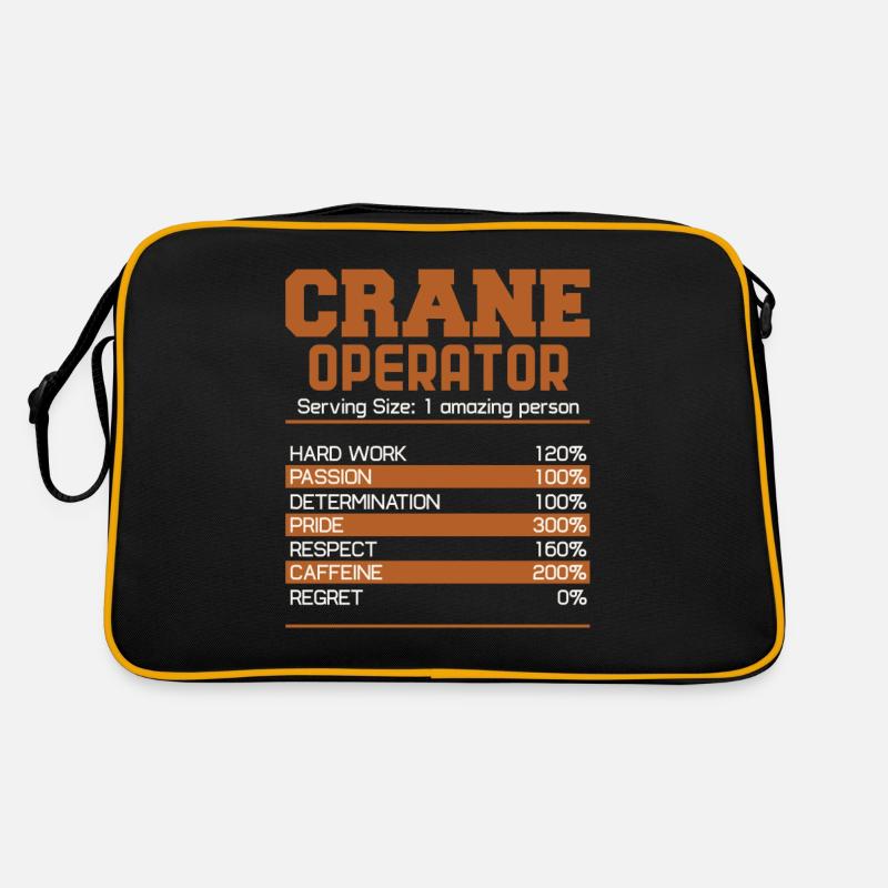 Kranführer Kran Geschenk - Retro Tasche - Schwarz/Gold