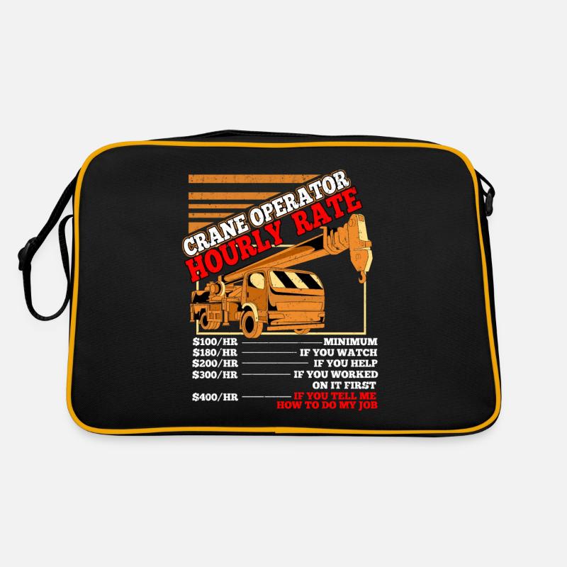 Kranführer Kran Geschenk - Retro Tasche - Schwarz/Gold