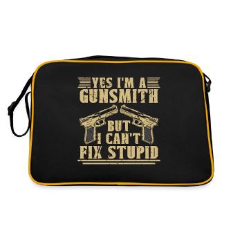 Gunsmith Yes I'm A Gunsmith But Weapons Metalsmith - Retro Bag - black/gold - Back