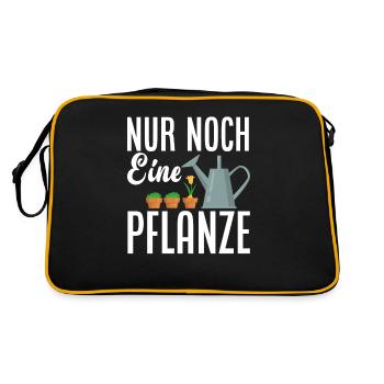 Nur Noch Eine Pflanze Lustiges Gärtner Garten - Retro Tasche - Schwarz/Gold - Hinten