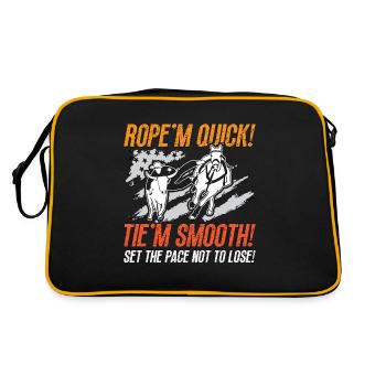 Steer Wrestling Rope'm Quick Tie'm Smooth Rodeo - Retro Tasche - Schwarz/Gold - Hinten