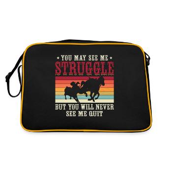 Steer Wrestling You May See Me Retro Team Roping - Retro Tasche - Schwarz/Gold - Hinten