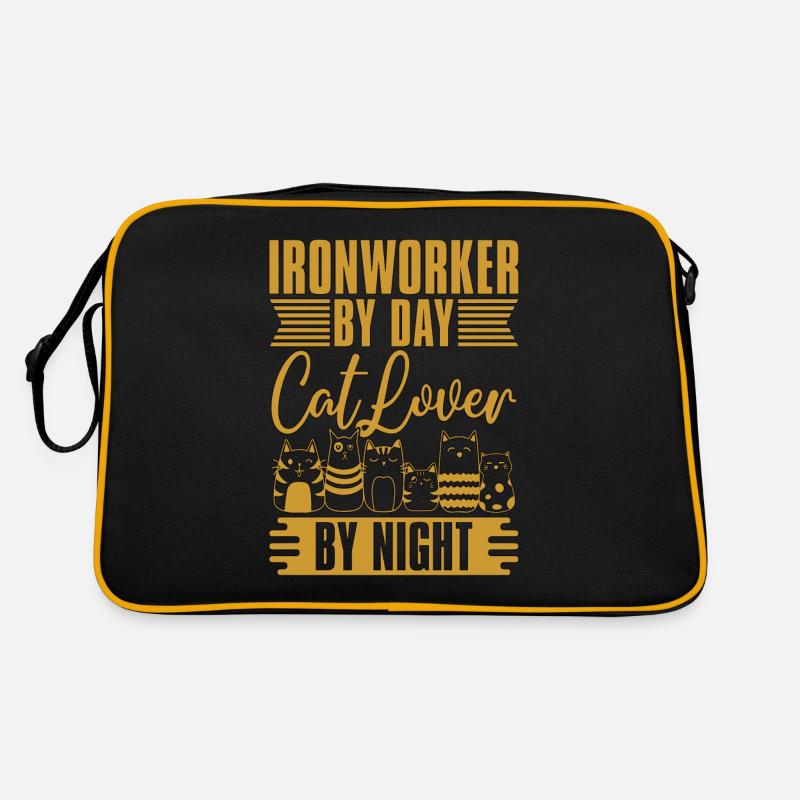 Ironworker By Day Cat Lover Construction Worker Retro Bag