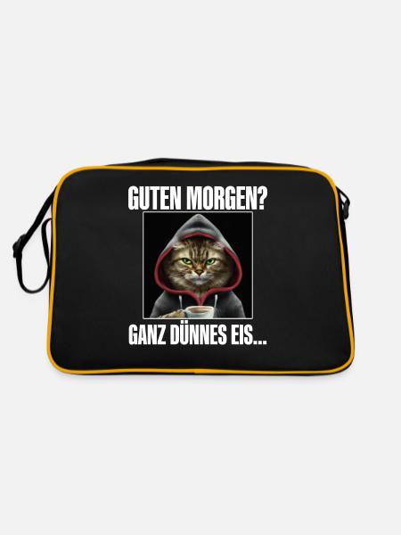 Guten Morgen Ganz Dünnes Eis - Retro Tasche - Schwarz/Gold - Hinten