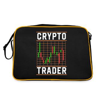 Krypto Händler Traden Crypto Trader Trading - Retro Tasche - Schwarz/Gold - Hinten