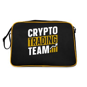 Krypto Trading Team Crypto Traden Trader - Retro Tasche - Schwarz/Gold - Hinten