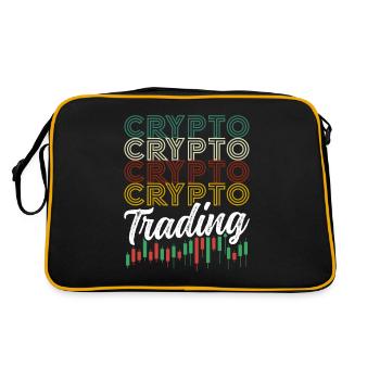 Krypto Handel Trading Trader Crypto Traden - Retro Tasche - Schwarz/Gold - Hinten