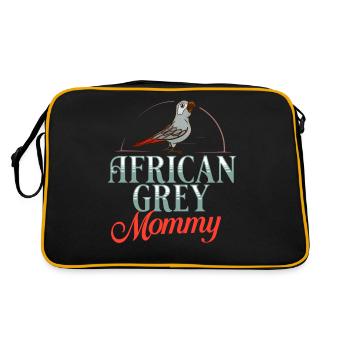African grey parrot parrot bird Africa - Retro Bag - black/gold - Back