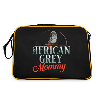 African grey parrot parrot bird Africa - Retro Bag - black/gold - Back