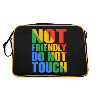 Not Friendly, Do Not Touch 17 - Retro Tasche - Schwarz/Gold - Hinten
