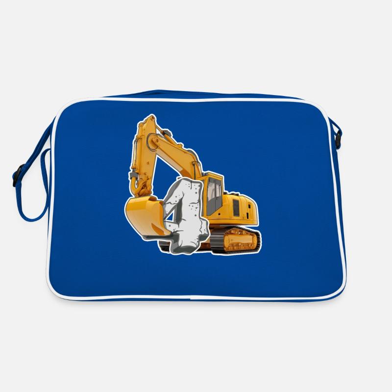 4th birthday construction site excavator years gift idea Retro Bag